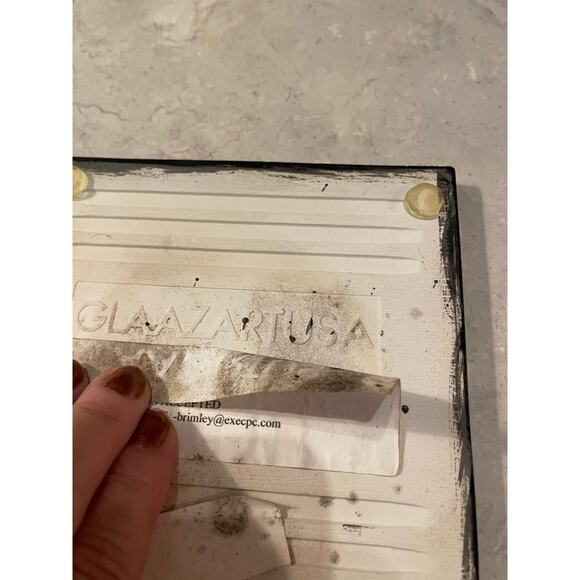 Handpainted Ceramic Tile/trivet decor Christmas tree Copper signed, Glaazart USA - Picture 3 of 9